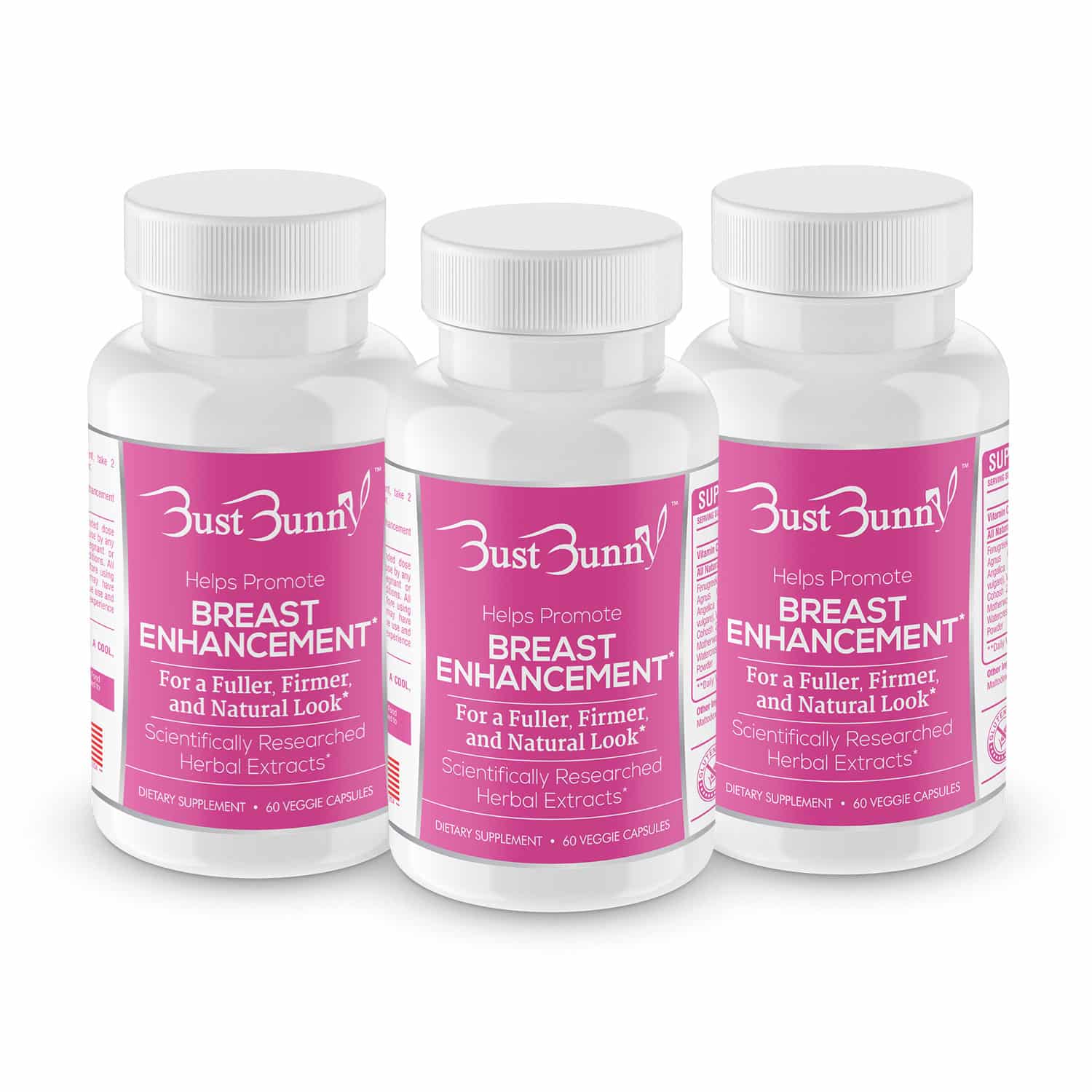 3 Month Supply Of Breast Enlargement Supplement Bust Bunny 