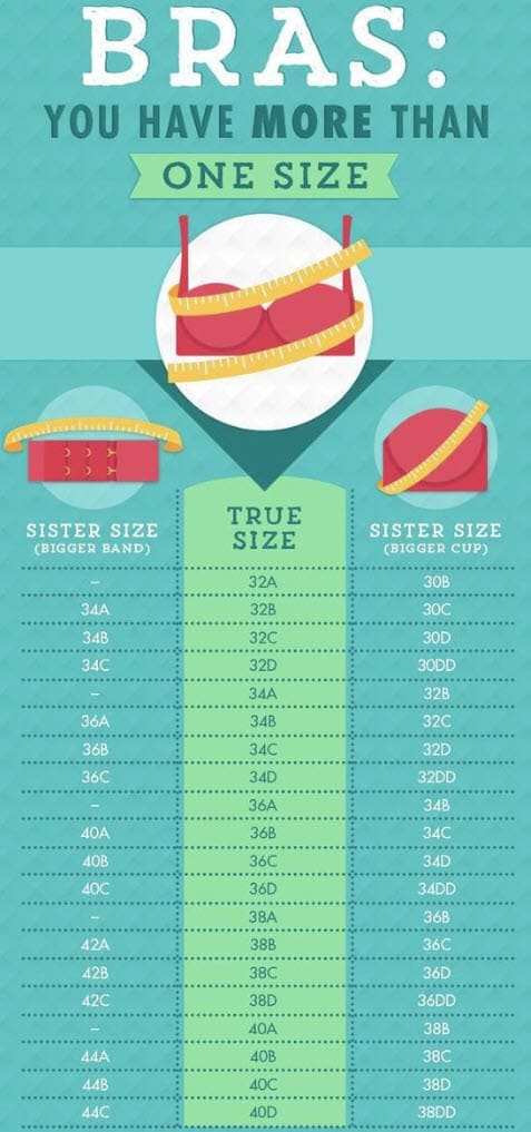 All Bra Sizes Chart In Order