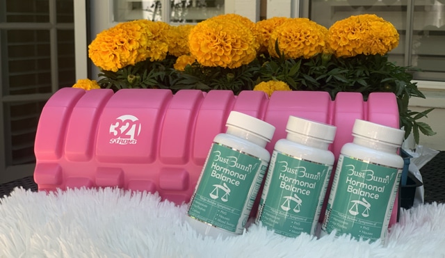 three bottles of hormonal balance supplement