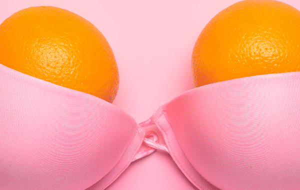 oranges held by a bra