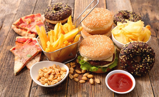 variety of processed foods