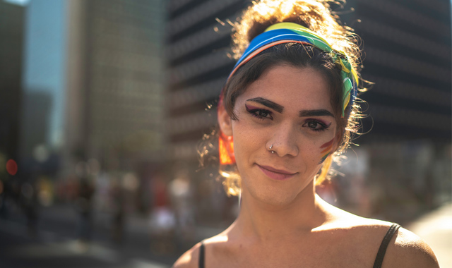 smiling transgender looking at camera
