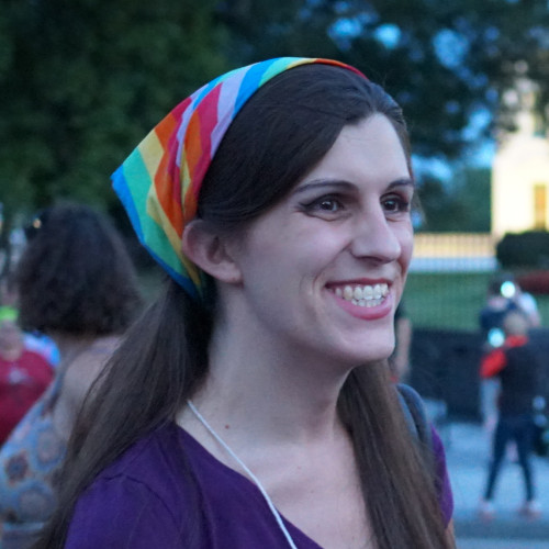 trans woman smiling