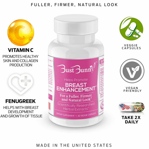 natural breast enhancement supplement bottle