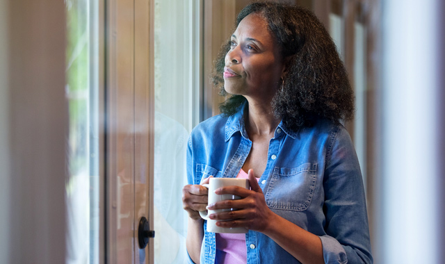 reflective mature woman